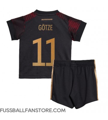 Deutschland Mario Gotze #11 Replik Auswärtstrikot Kinder WM 2022 Kurzarm (+ Kurze Hosen)